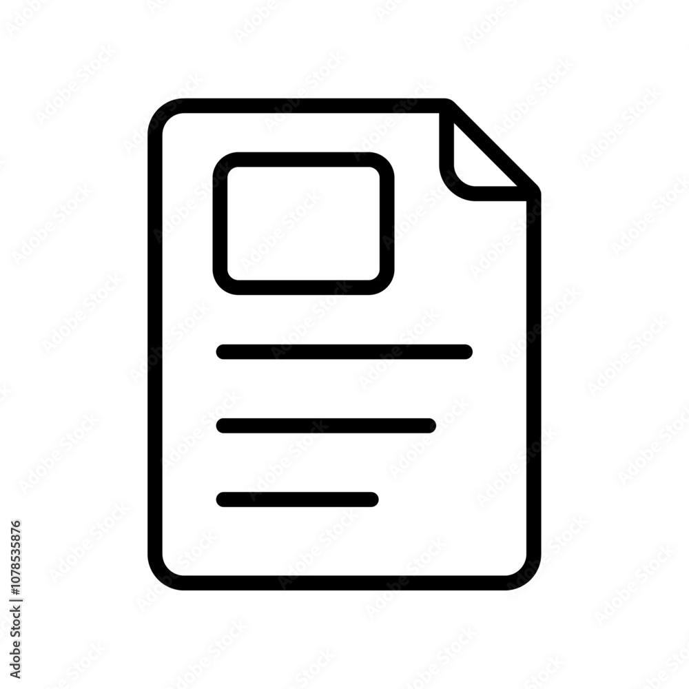 Poster Document icon Outline vector for web ui