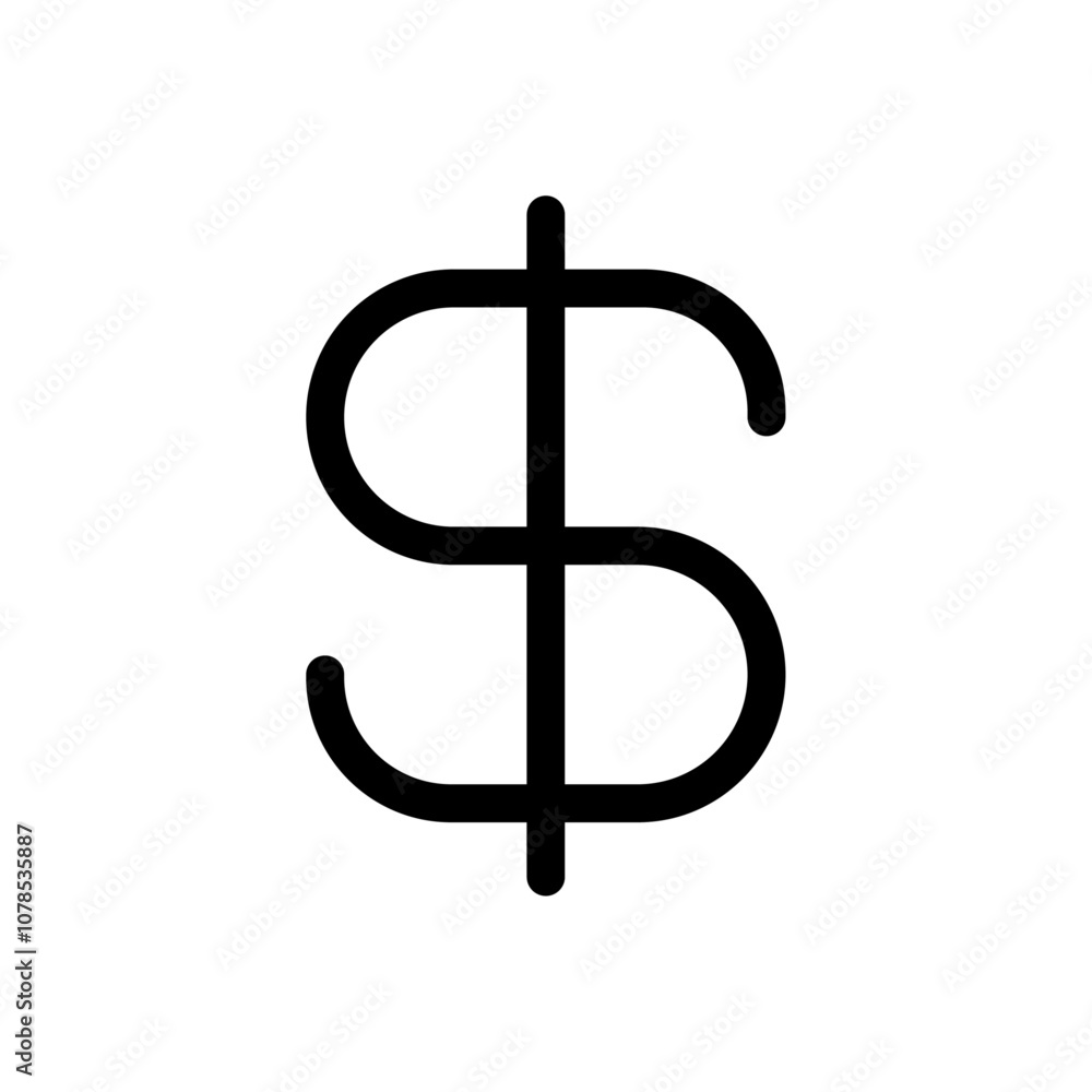 Aufkleber Dollar icon Outline vector for web ui