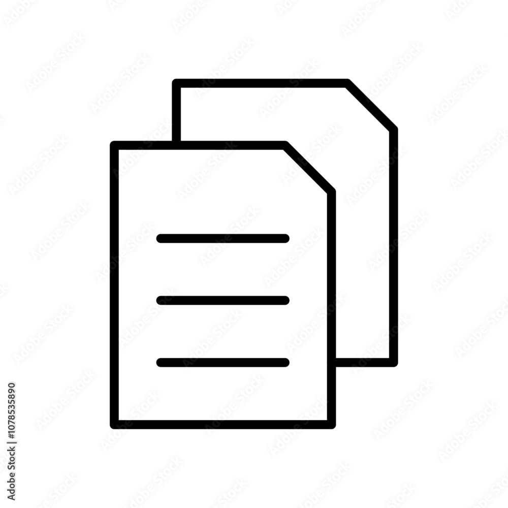 Aufkleber document icon outline vector for web ui