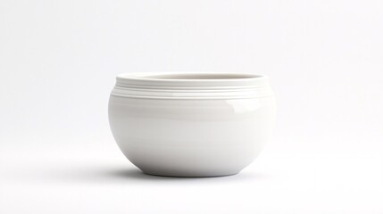 Elegant White Ceramic Pot: A Minimalist Touch for Modern Home Decor. Perfect empty planter for indoor or outdoor plants, flowers, or succulents. Enhance your space with this stylish piece.