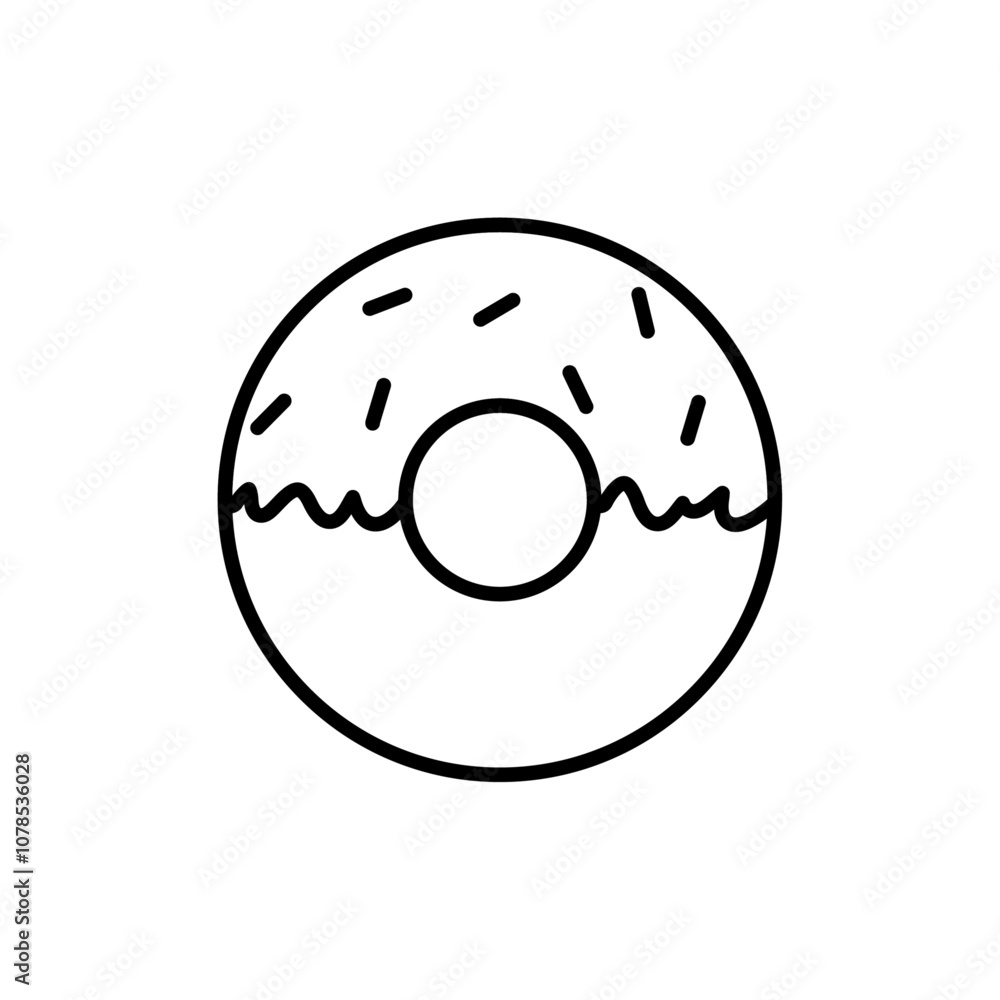 Aufkleber Doughnut icon Outline vector for web ui