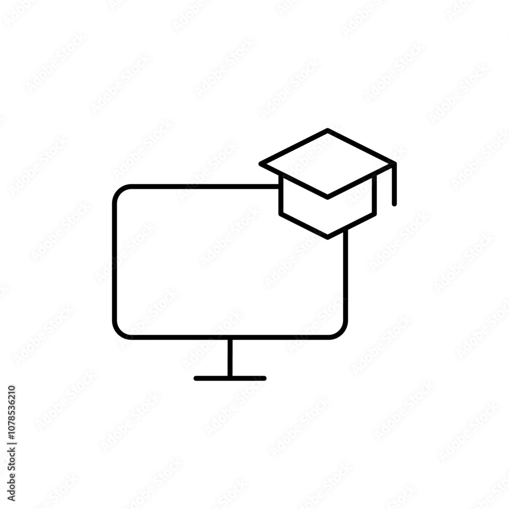 Aufkleber E learning icon Outline vector for web ui