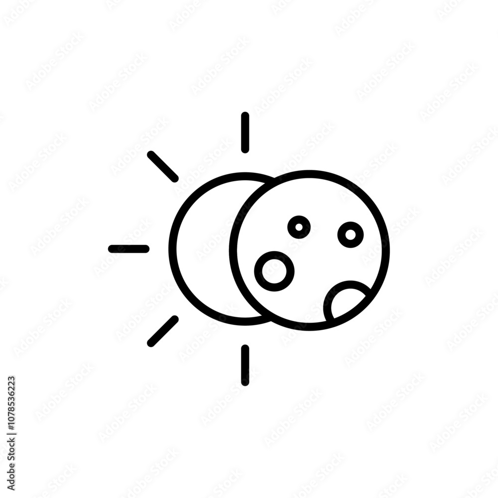 Poster Eclipse icon Outline vector for web ui