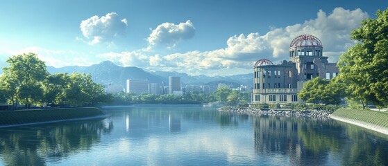 Explore the serene beauty of hiroshima's peace memorial in gigapixel clarity