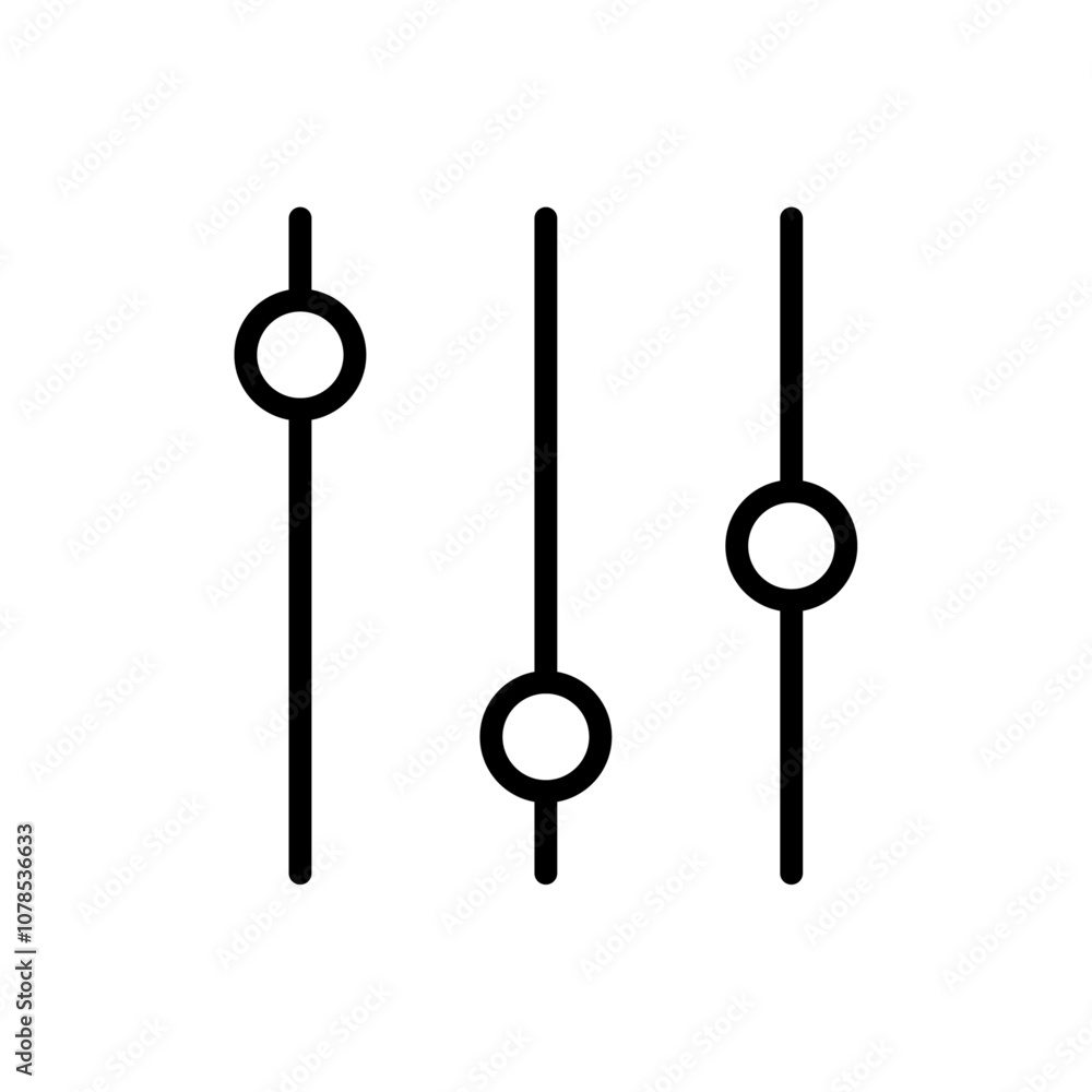 Aufkleber equalizer icon outline vector for web ui