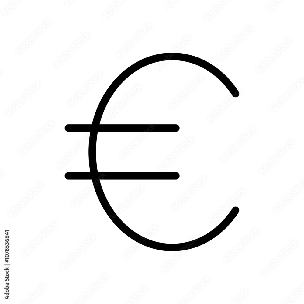Poster euro icon outline vector for web ui