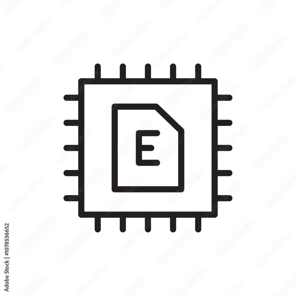 Poster eSim icon Outline vector for web ui