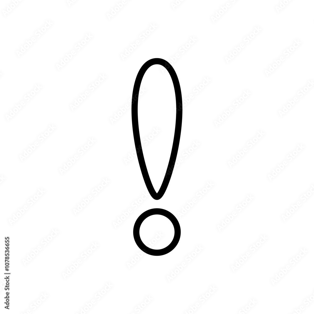 Aufkleber Exclamation icon Outline vector for web ui