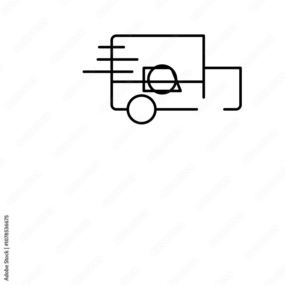Poster Express Delivery icon Outline vector for web ui