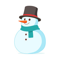 snowman made of snow in winter