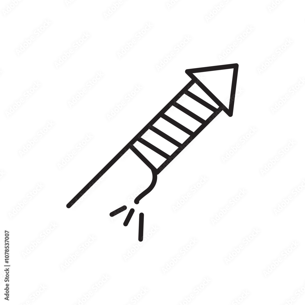 Aufkleber Firecrackers icon Outline vector for web ui