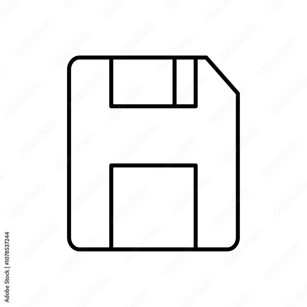 Aufkleber Floppy disk icon Outline vector for web ui