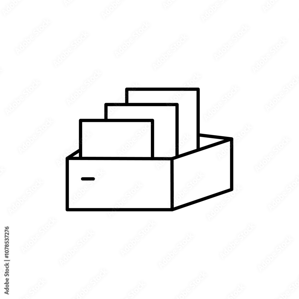 Aufkleber folder box icon outline vector for web ui