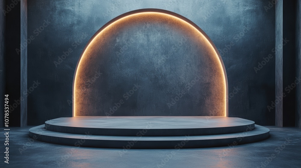 Aufkleber create a stunning gigapixel-quality rendering of an empty podium with charming elegance