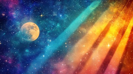 Obraz premium Explore the vibrant design of a celestial moon in gigapixel high fidelity