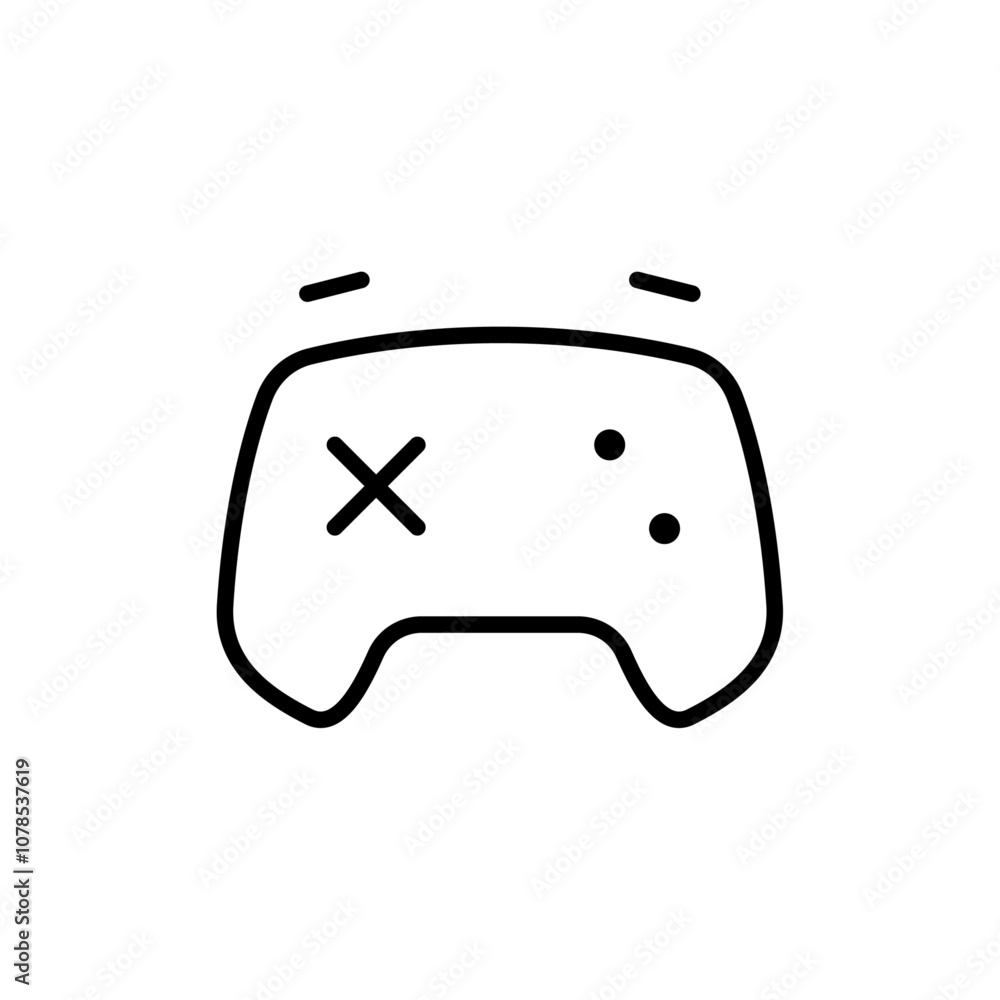 Poster gamepad icon outline vector for web ui