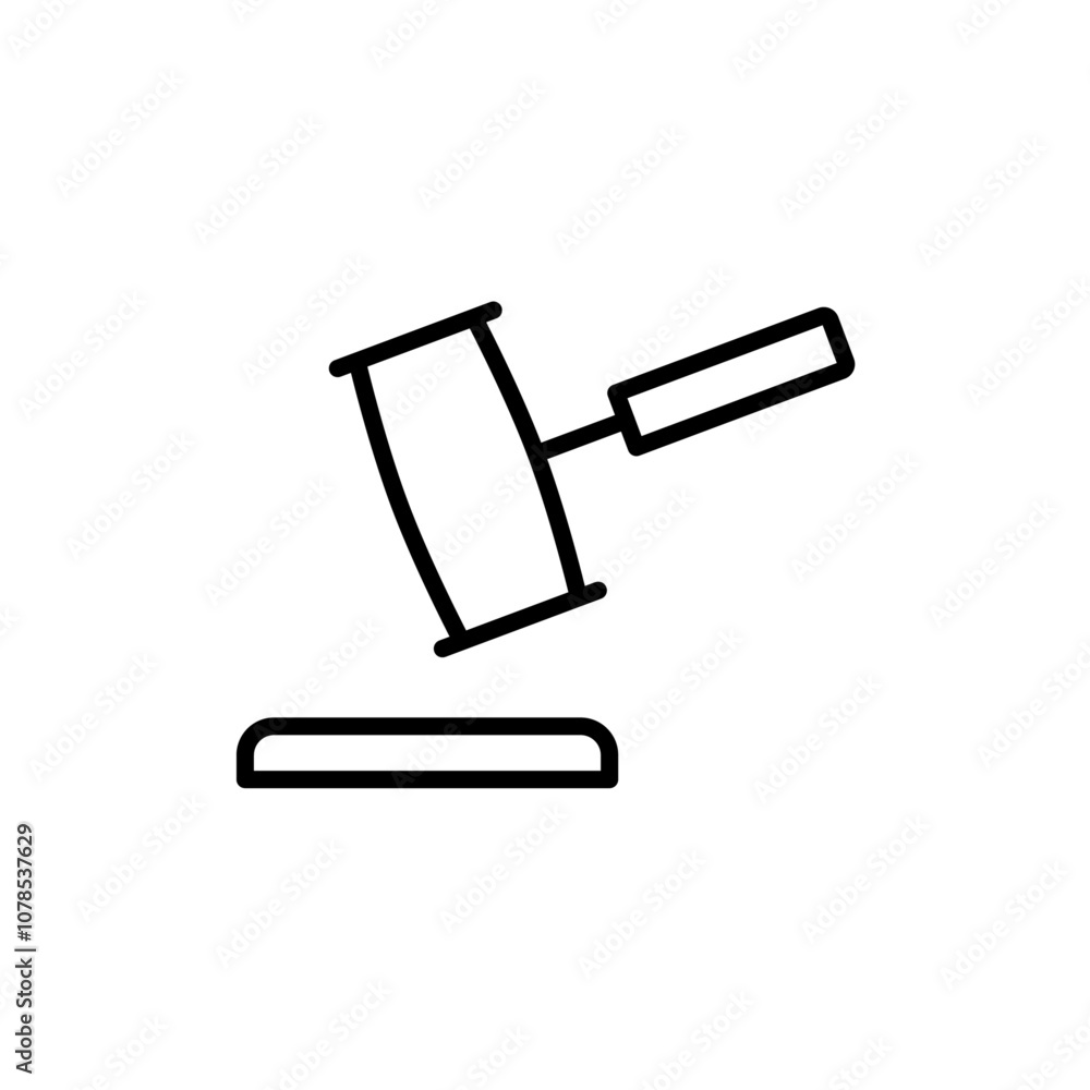 Poster gavel icon outline vector for web ui