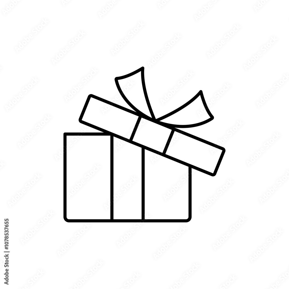 Poster gift box icon outline vector for web ui