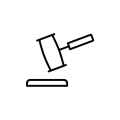 Gavel icon Outline vector for web ui