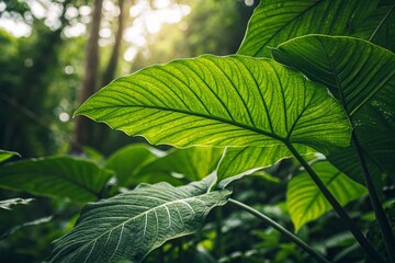 Lush Green Leaf Background for Nature and Relaxation Themes, Perfect for Wellness and Eco-Friendly Projects, Ideal for Backgrounds in Presentations and Digital Designs