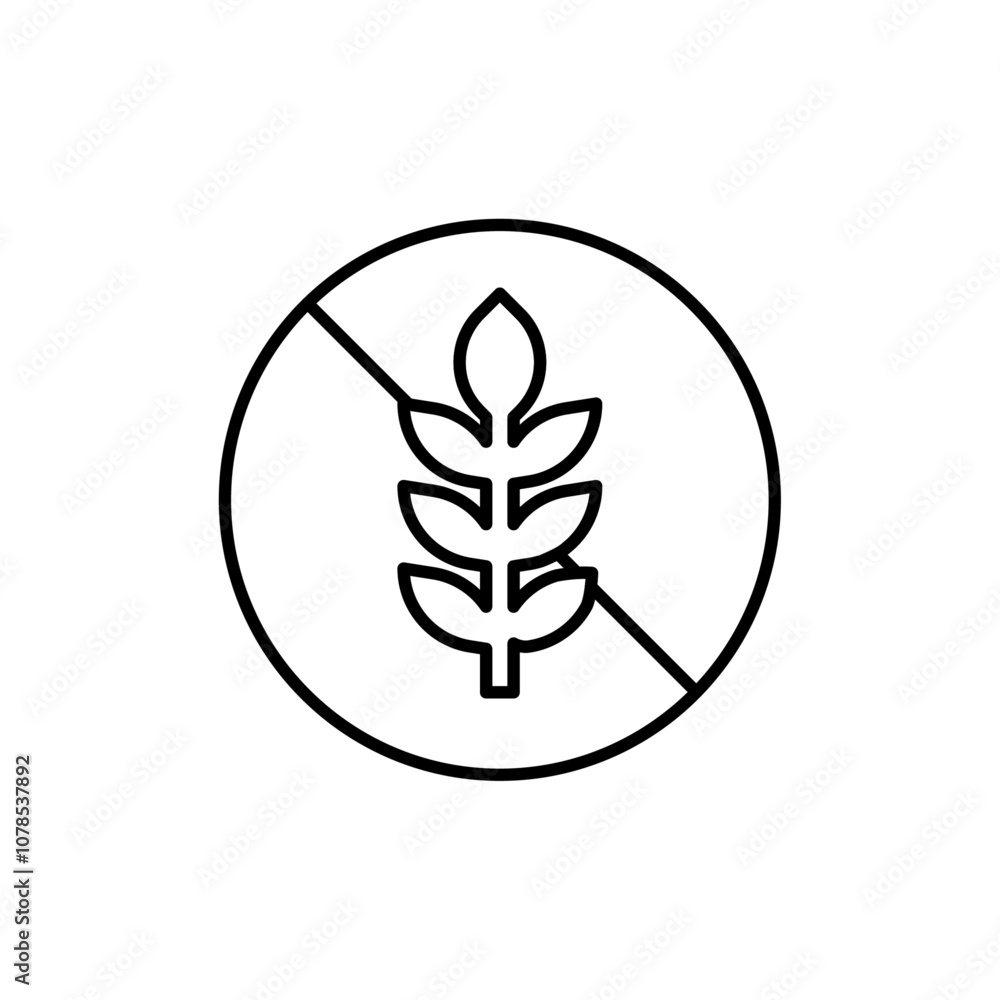 Poster gluten free icon outline vector for web ui