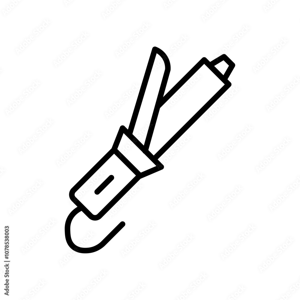 Poster hair curler icon outline vector for web ui