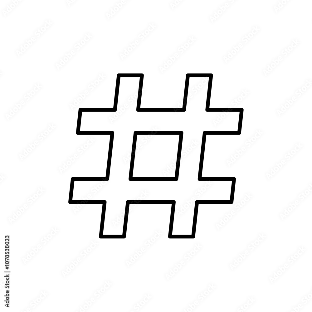 Poster hashtag icon outline vector for web ui