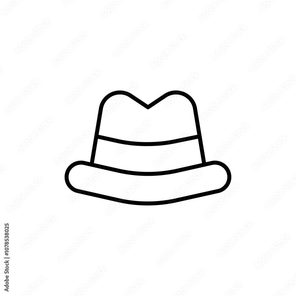 Poster Hat Icon Outline vector for web ui