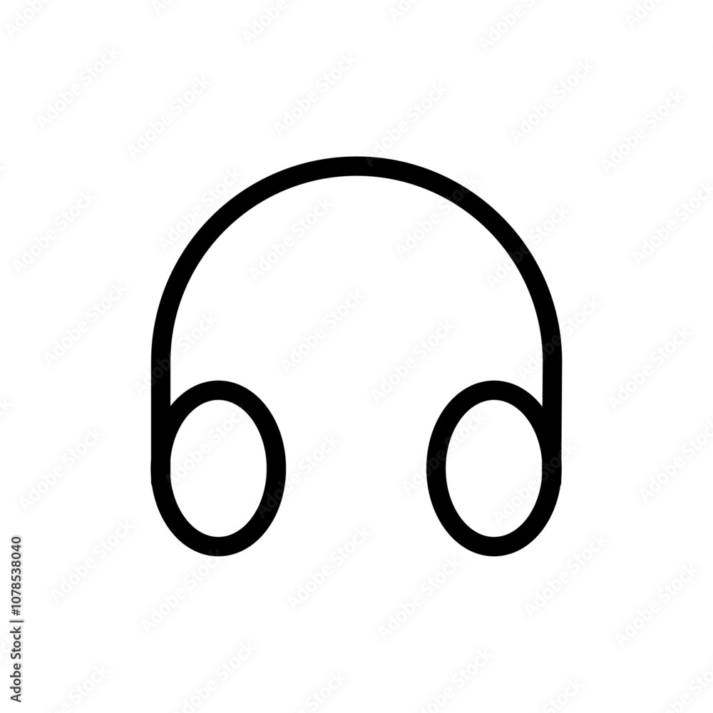 Poster headset icon outline vector for web ui