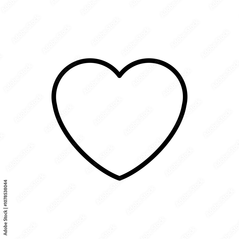 Poster Heart icon Outline vector for web ui