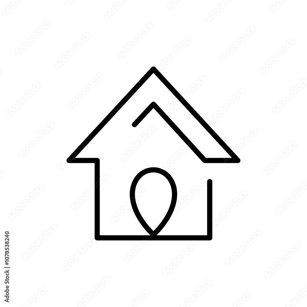 Aufkleber Home location icon Outline vector for web ui