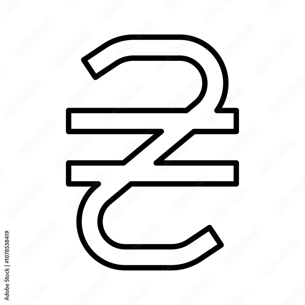 Poster hryvnia icon outline vector for web ui