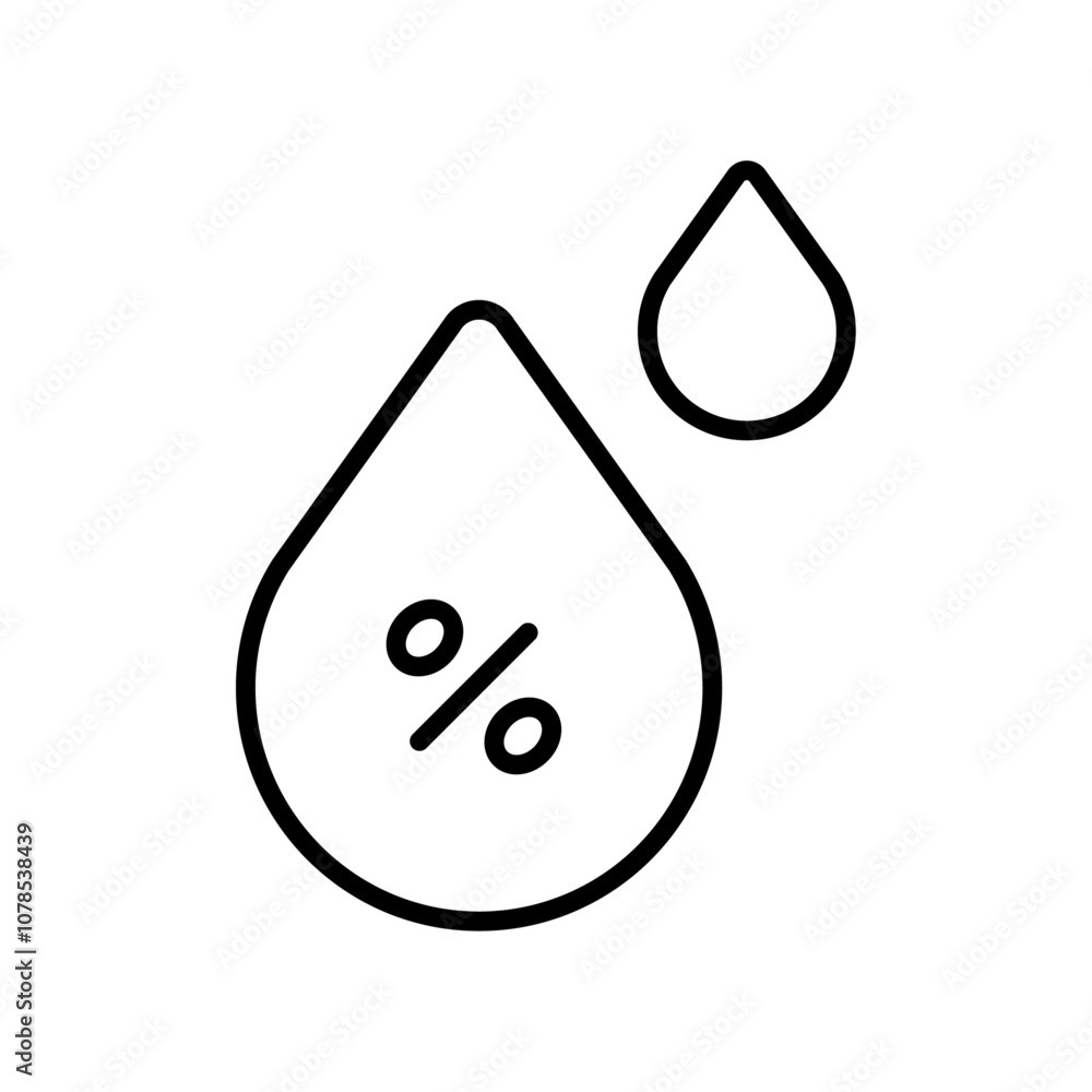Poster Humidity icon Outline vector for web ui
