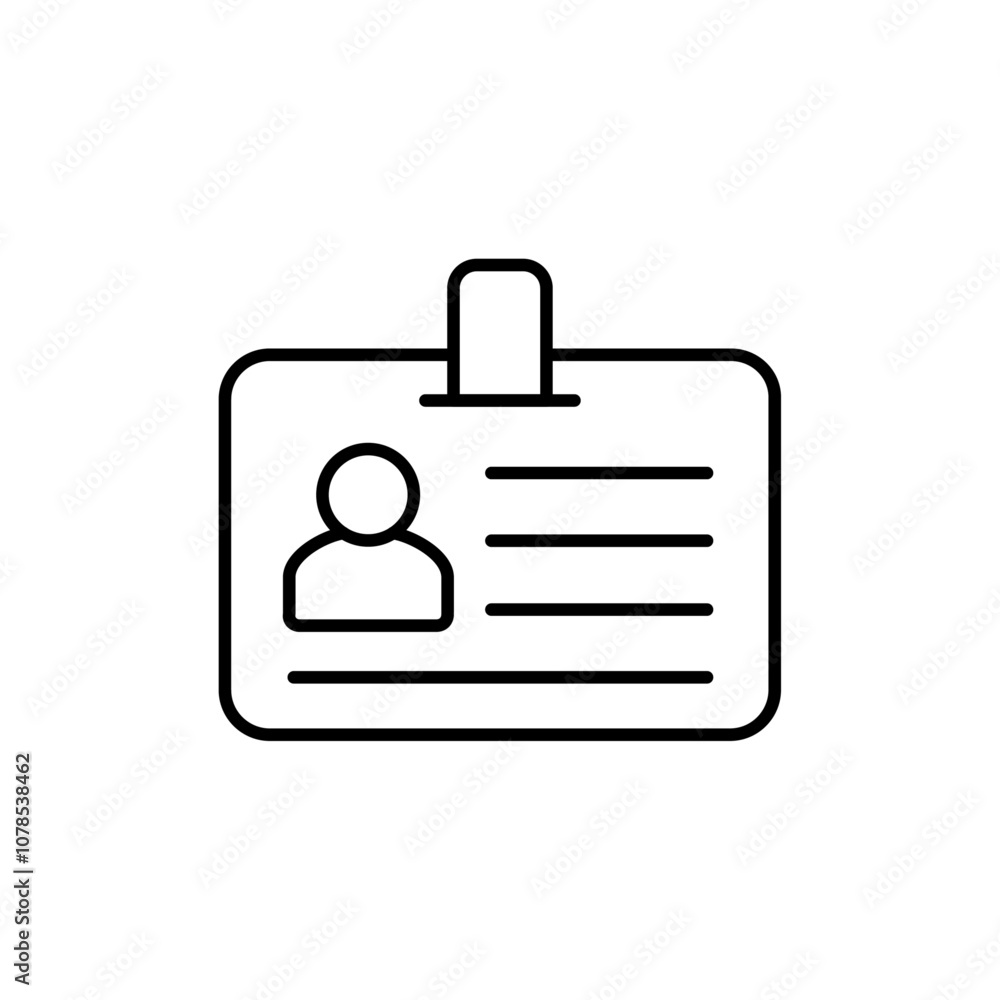 Aufkleber ID badge icon Outline vector for web ui