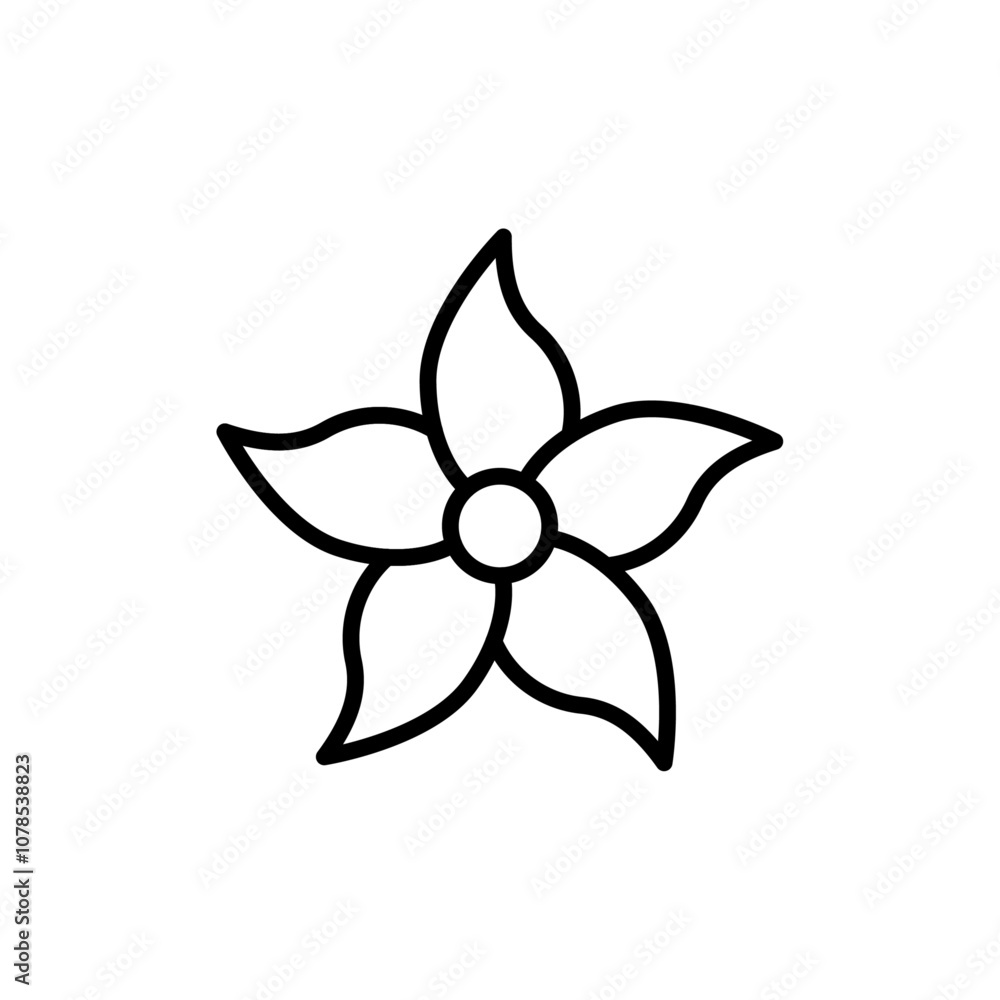 Aufkleber Jasmine icon Outline vector for web ui