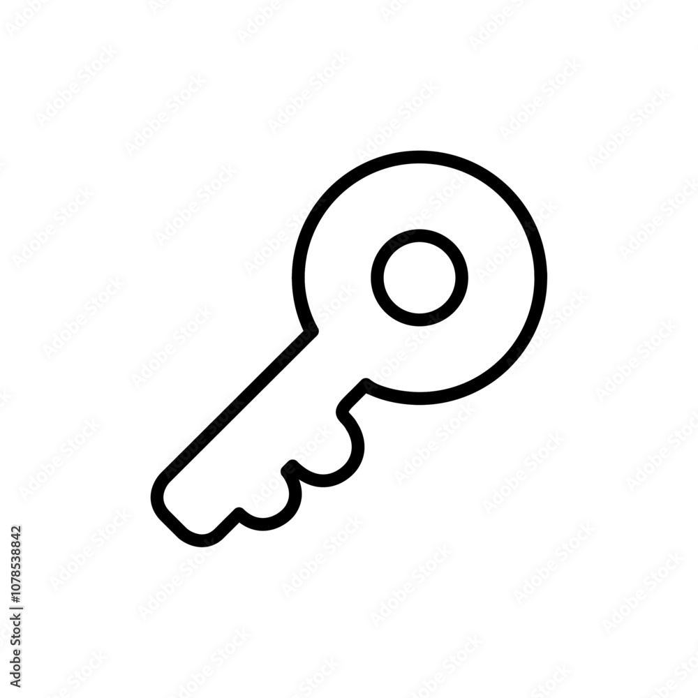 Poster Key icon Outline vector for web ui