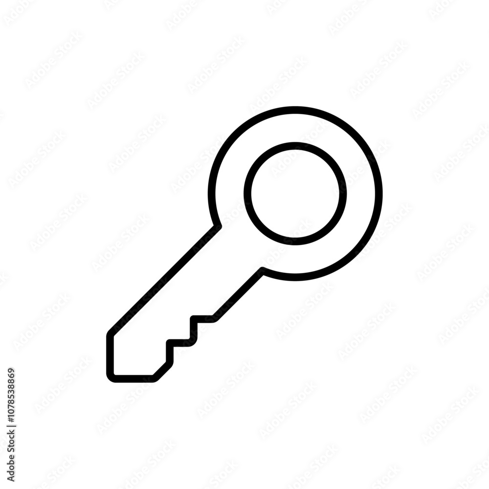 Poster key icon outline vector for web ui