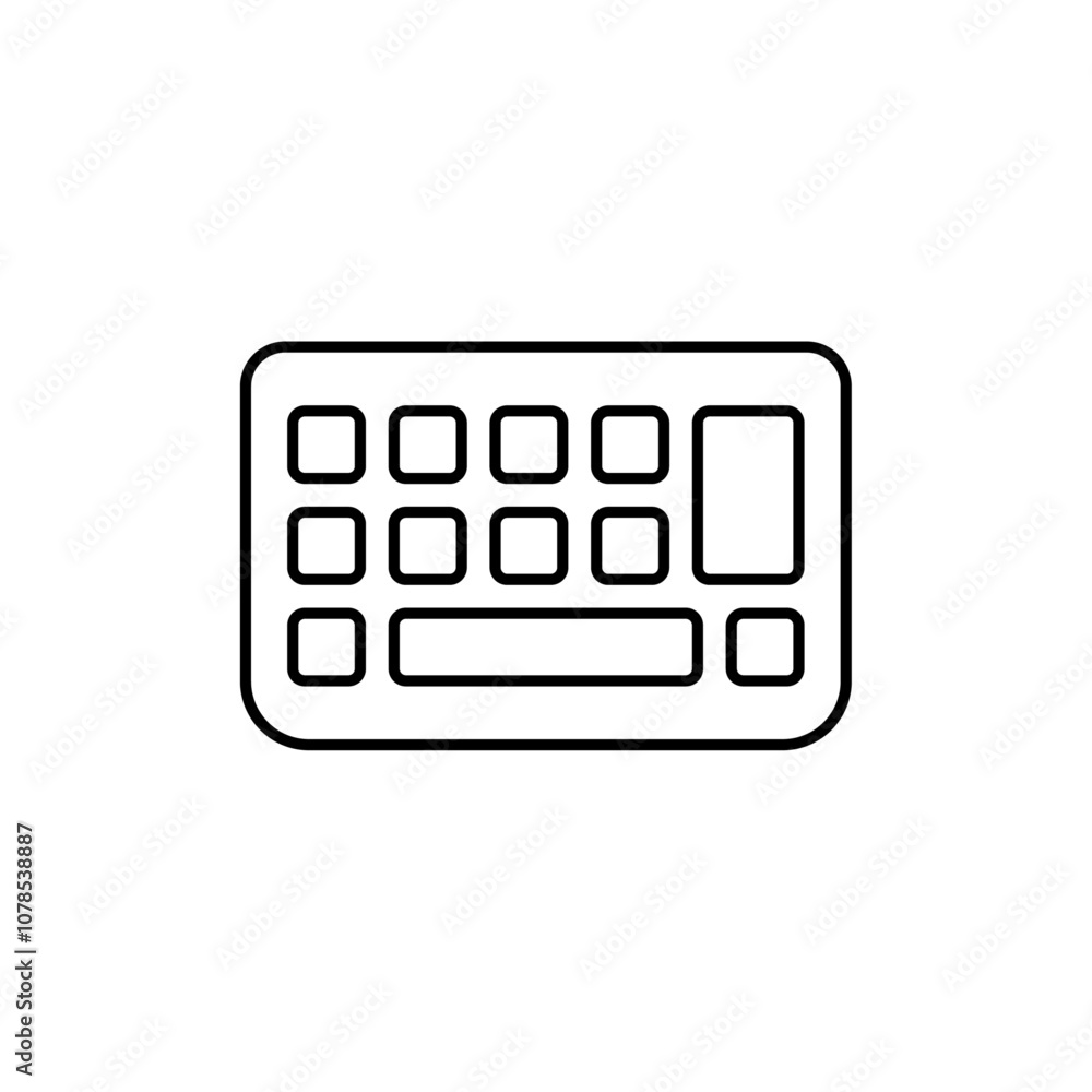 Poster Keyboard icon Outline vector for web ui