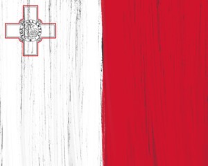 maltese flag background with paint strokes