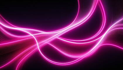glowing neon curved line curve of neon electric style line on transparent background luminous pink neon wave