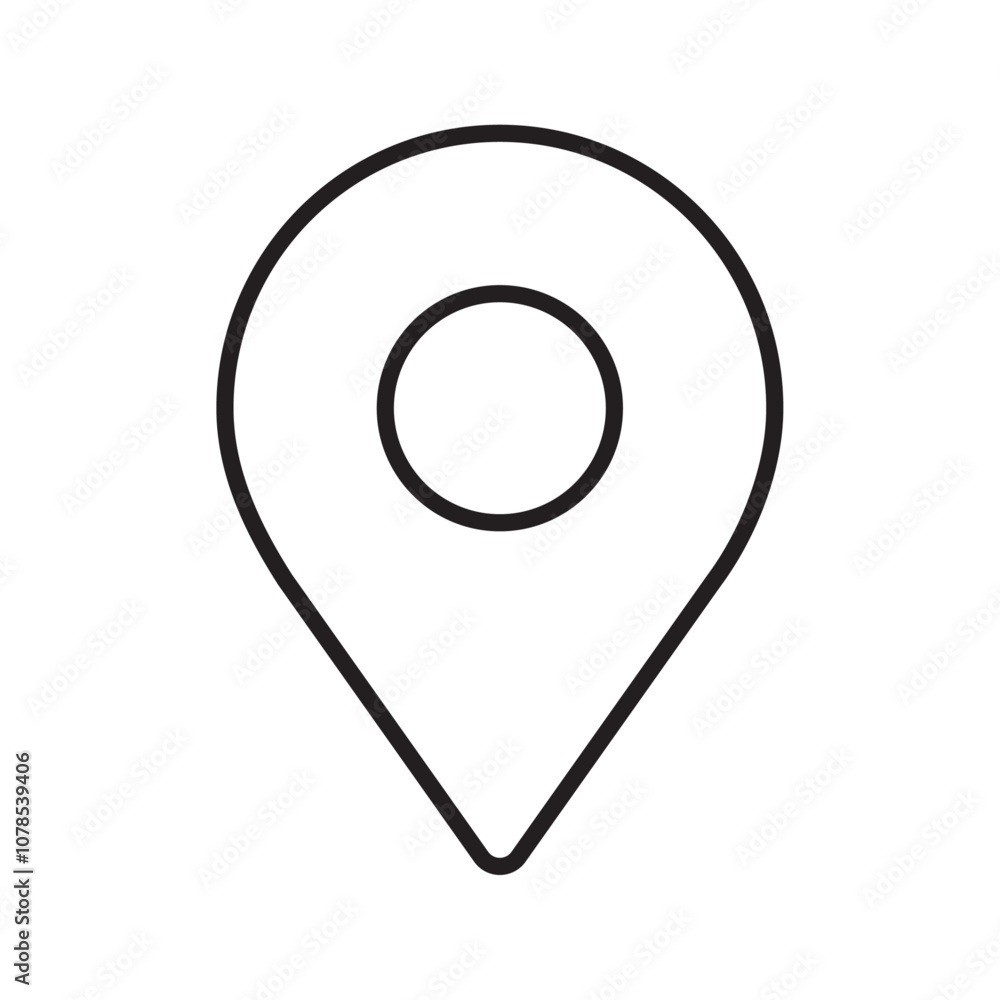 Aufkleber location pin icon outline vector for web ui