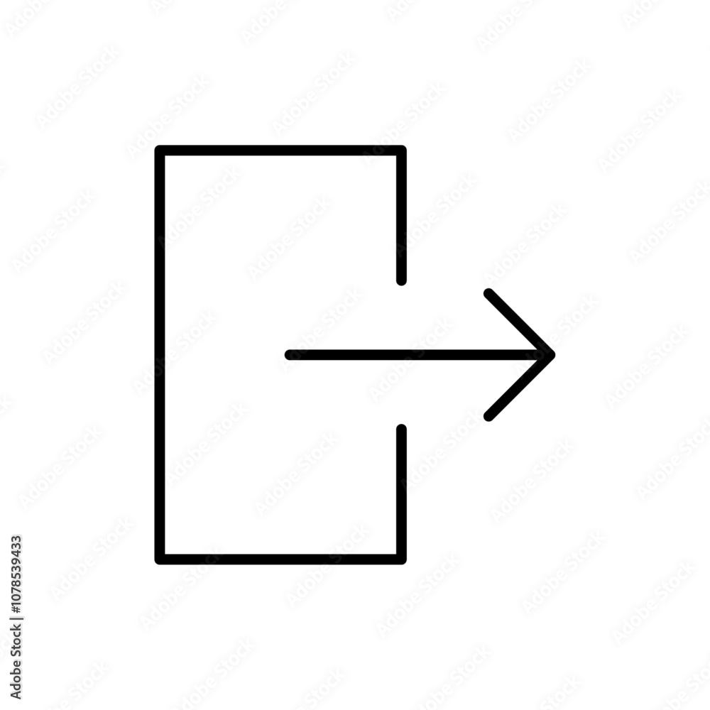 Aufkleber Log out icon Outline vector for web ui