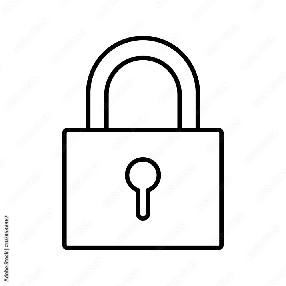 Poster Lock icon Outline vector for web ui
