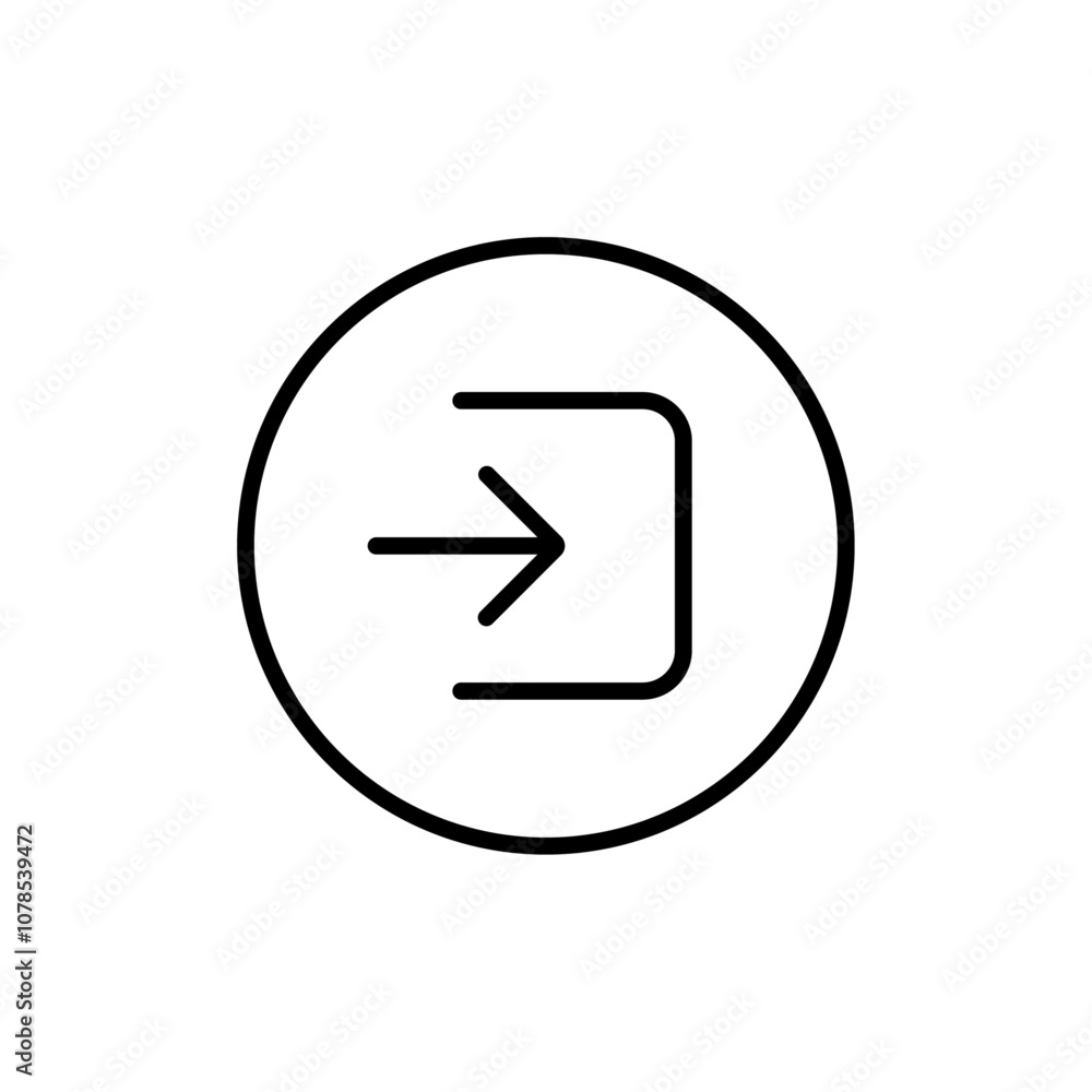 Aufkleber Login icon Outline vector for web ui