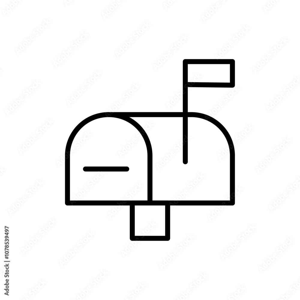 Poster Mailbox icon Outline vector for web ui