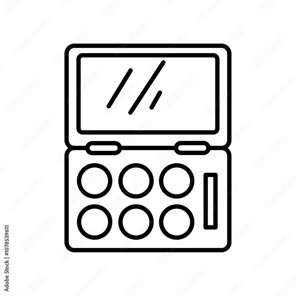 Poster makeup palette icon outline vector for web ui
