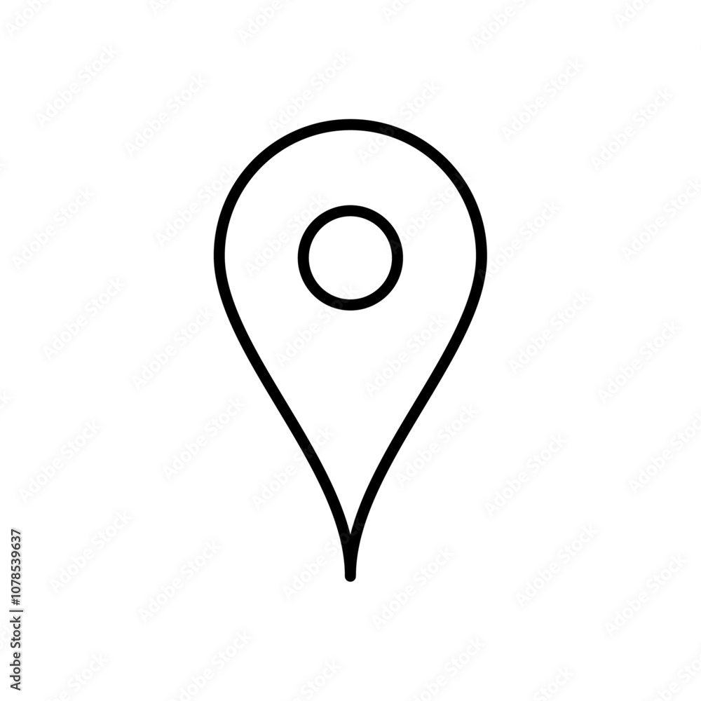 Poster Map pin icon Outline vector for web ui