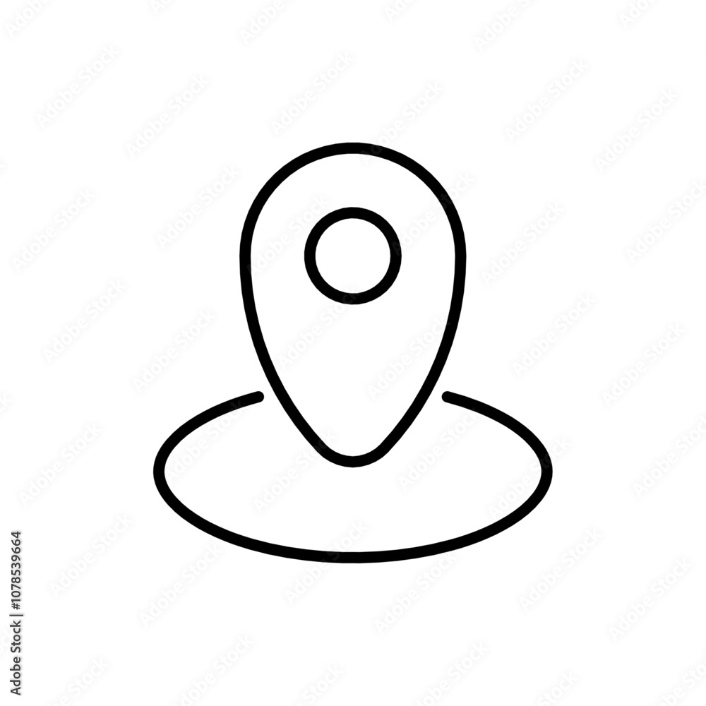 Aufkleber Map marker icon Outline vector for web ui