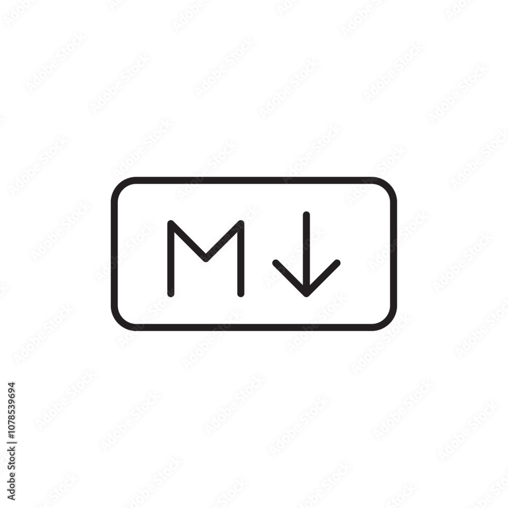 Poster Markdown icon Outline vector for web ui