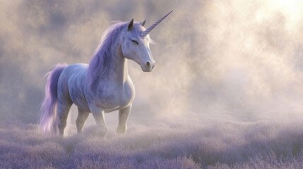 Obraz premium Experience the enchantment of a gigapixel unicorn in a dreamlike landscape